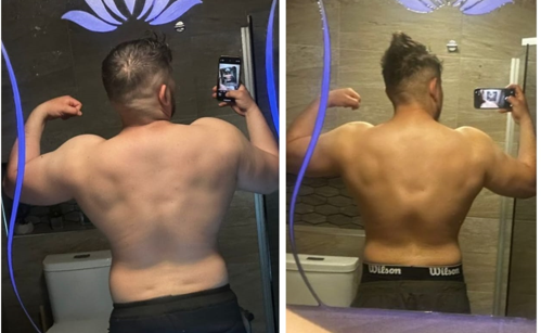 Progreso de espalda con recomposición corporal